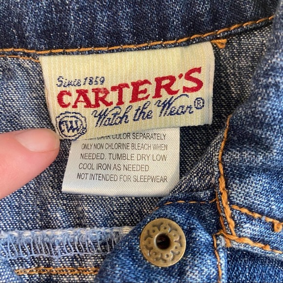 Carter’s 18M Jean Dress W/ Embroidered Pockets - Picture 4 of 6